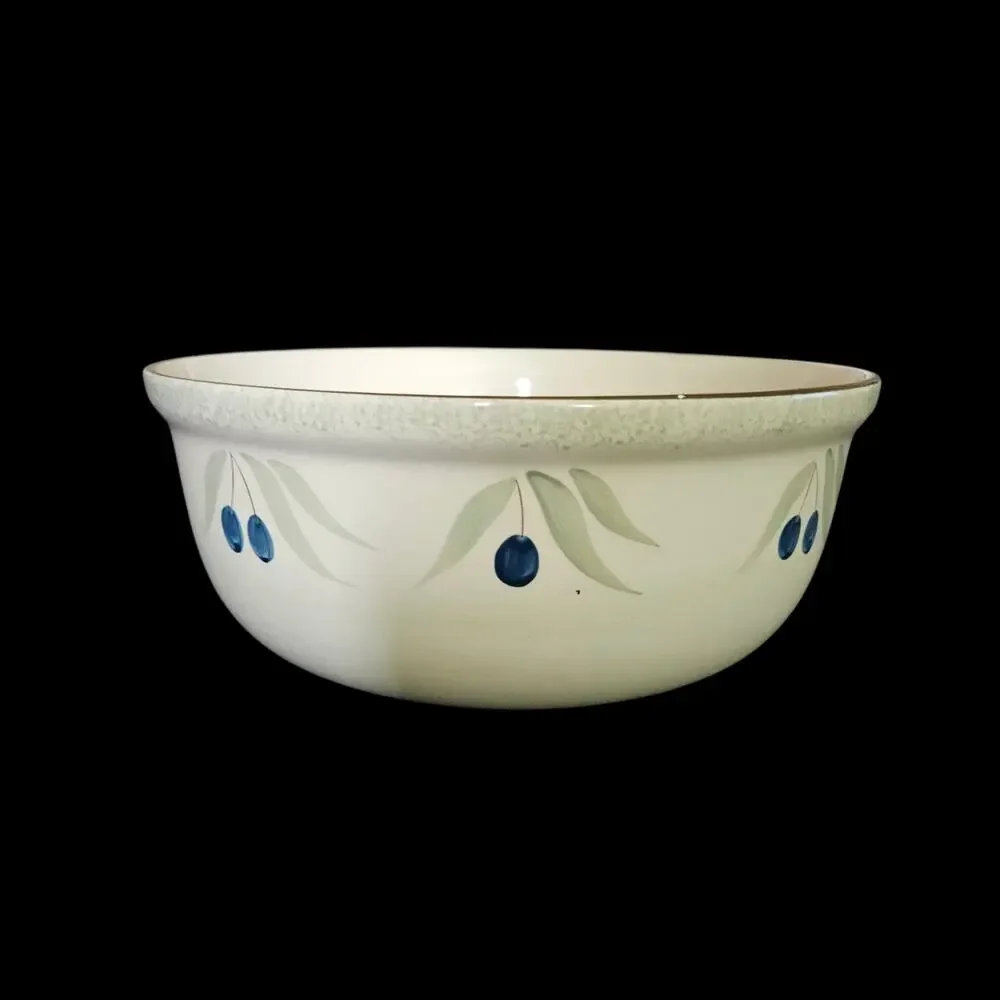 Pier 1 Katerini Hand Painted Earthenware Olive Mixing Serving Bowl Slovenia